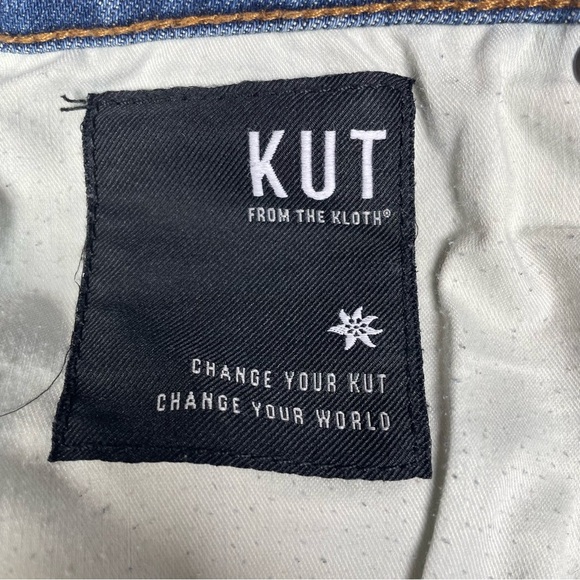KUT from the Kloth Straight Leg High Rise Jeans Button Fly Distressed 8L - Picture 8 of 14